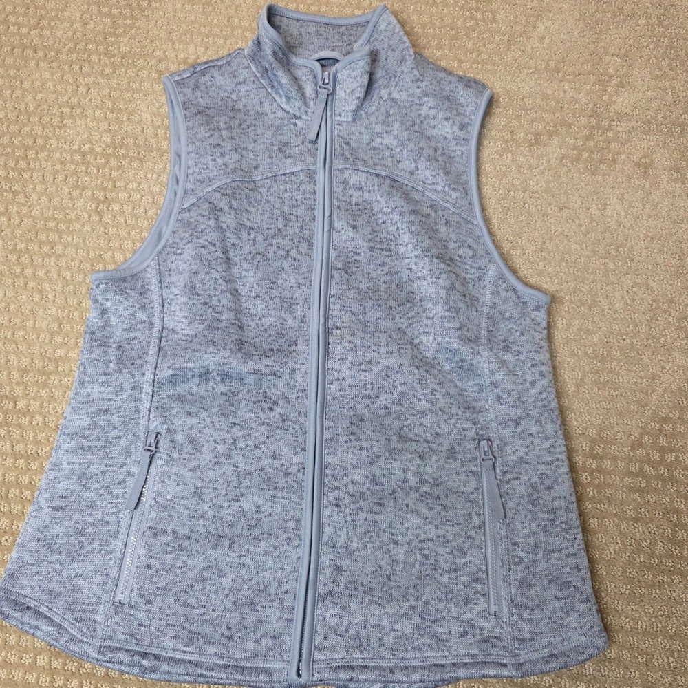 Maurices Vest Women Small Blue Full Zip Sweater Fleece Pockets, EUC‎